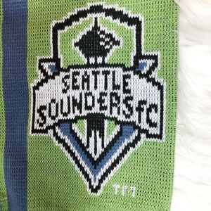 Seattle Sounders FC Jersey Hook Reversible Scarf Green Blue